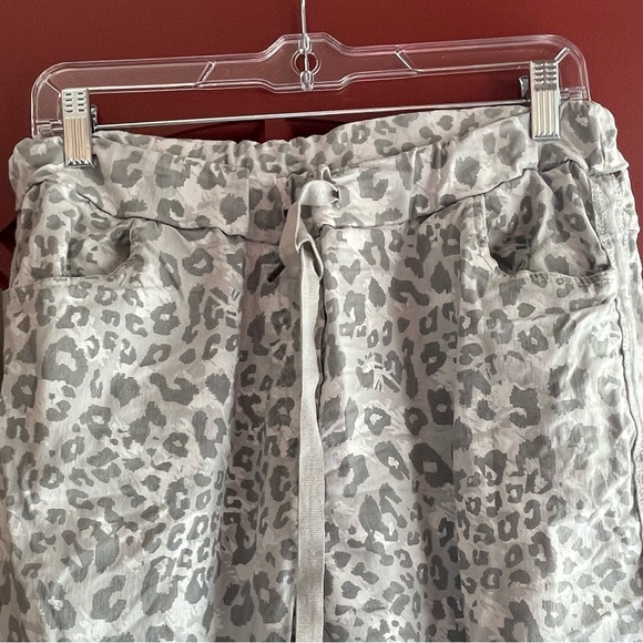 Nostalgia Gray Leopard Print Pants - Picture 2 of 9